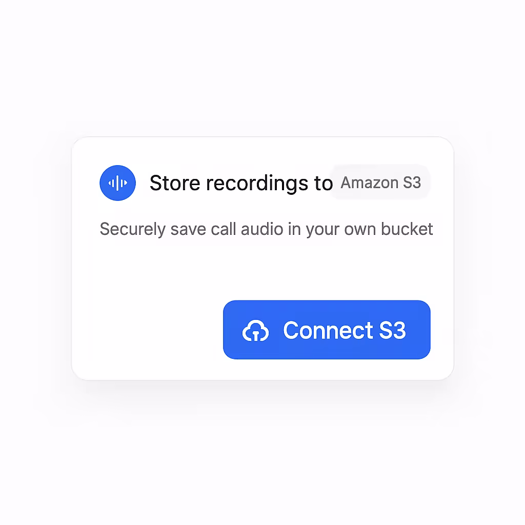 Store Call Recordings in Your Own Amazon S3 Bucket