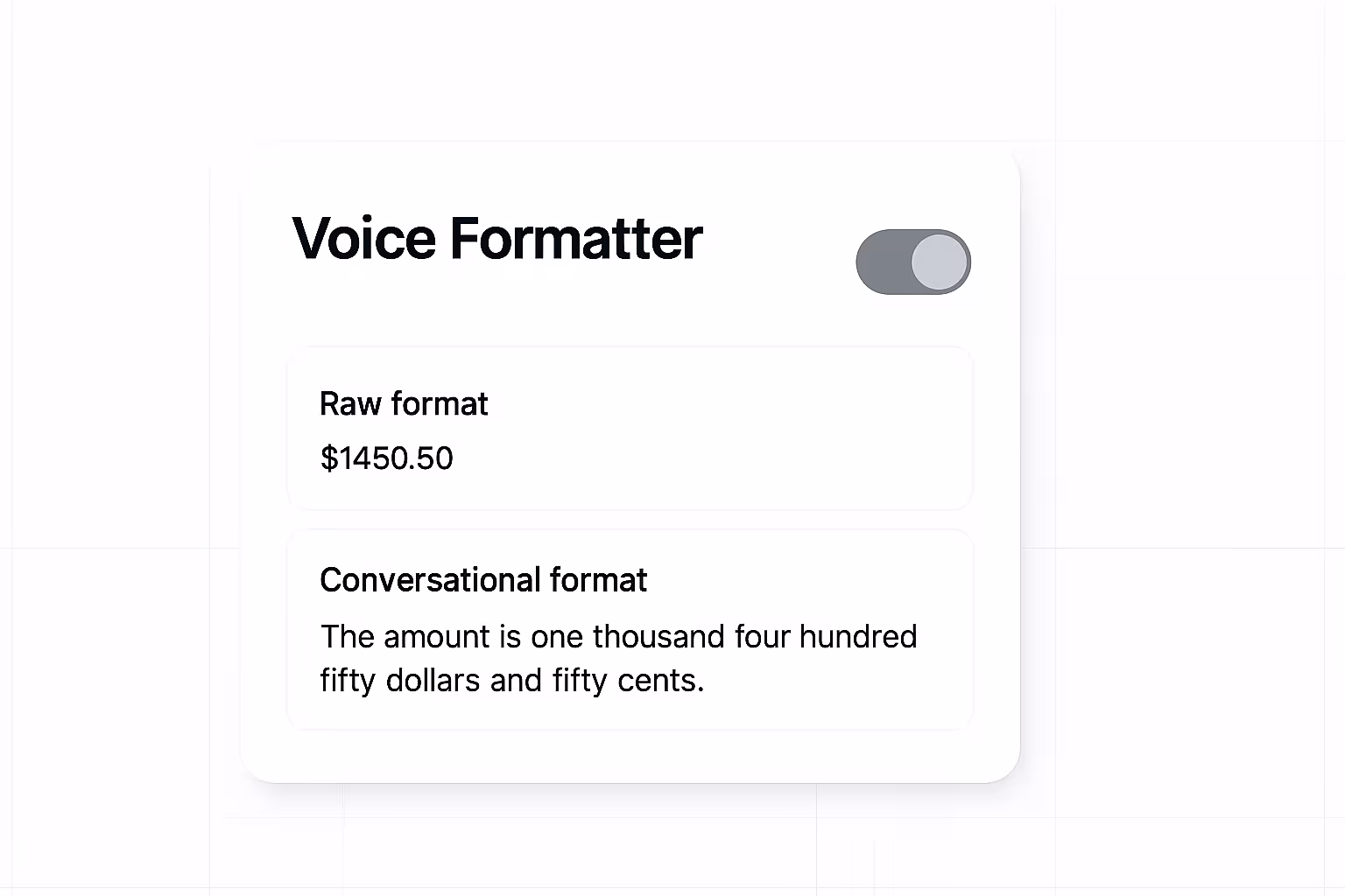 Voice Formatter for Natural Speech